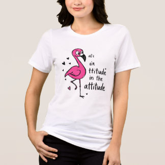 フラミンゴおもしろい鮮やか – ナトゥの熱帯鳥アート トライブレンドＴシャツ