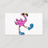 フラミンゴおもしろい（サングラス付き）|背景色を選択 名刺 (裏面)