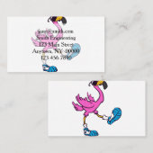 フラミンゴおもしろい（サングラス付き）|背景色を選択 名刺 (正面/裏面)