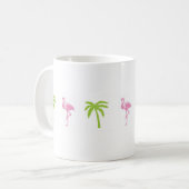 フラミンゴおよびヤシの木のマグ コーヒーマグカップ (正面左)