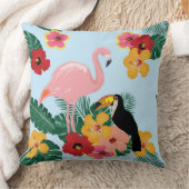 フラミンゴおよびToucanの枕 クッション (ブランケット)