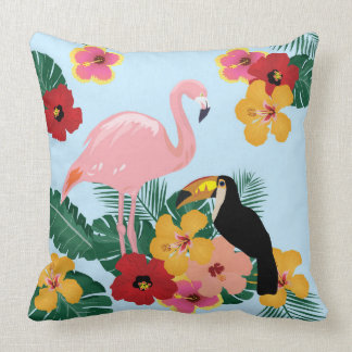 フラミンゴおよびToucanの枕 クッション