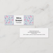 フラミンゴお洒落とパイナップルパターン スキニー名刺 (正面/裏面)