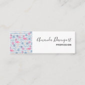 フラミンゴお洒落とパイナップルパターン スキニー名刺 (正面)