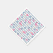 フラミンゴお洒落とパイナップルパターン スタンダードカクテルナプキン (角)