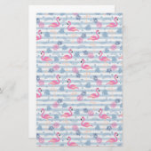 フラミンゴお洒落とパイナップルパターン 便箋 (正面/裏面)