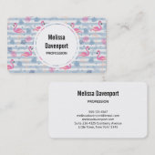 フラミンゴお洒落とパイナップルパターン 名刺 (正面/裏面)