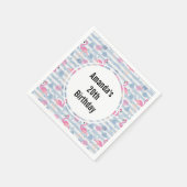 フラミンゴお洒落&パイナップルパターン誕生日 スタンダードカクテルナプキン (角)