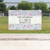 フラミンゴお洒落&パイナップルパターン誕生日 横断幕 (インサイチュ)