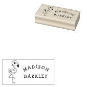 フラミンゴかわいいトロピカルキッズ名 ラバースタンプ (押印)