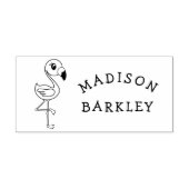 フラミンゴかわいいトロピカルキッズ名 ラバースタンプ (インプリント)