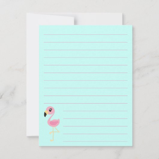 フラミンゴかわいい子供たち サンキューカード (裏面)