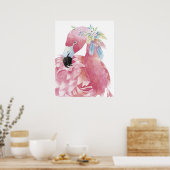 フラミンゴかわいらしアート2 ポスター (キッチン)