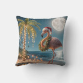 フラミンゴがクリスマスにリース クッション (裏面)