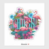 フラミンゴがステッカーであなたのスタイルを高める シール (シート)