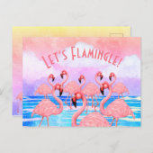 フラミンゴがパレードに登場 ポストカード (正面/裏面)