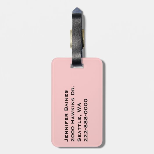 フラミンゴが付いているかわいらしく黒く及び白い水玉模様 ラゲッジタグ (裏面縦)