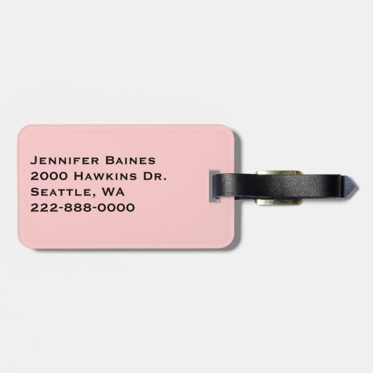 フラミンゴが付いているかわいらしく黒く及び白い水玉模様 ラゲッジタグ (裏面横)