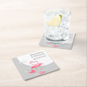 フラミンゴが大月を好む伊達コースター広場 スクエアペーパーコースター (インサイチュ)