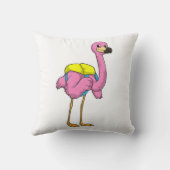 フラミンゴが生徒と学校バッグ クッション (裏面)