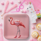 フラミンゴが赤いハイヒール ペーパープレート (パーティー)