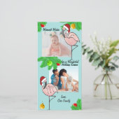 フラミンゴすてきスの休日の写真と色の選択 シーズンカード (スタンド正面)