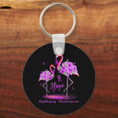 フラミンゴてんかん認識度 キーホルダー (正面)