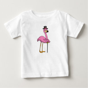 フラミンゴとしてペンテンショナ歩くスティック ベビーTシャツ