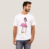 フラミンゴとしてペンテンショナ歩くスティック Tシャツ (正面フル)