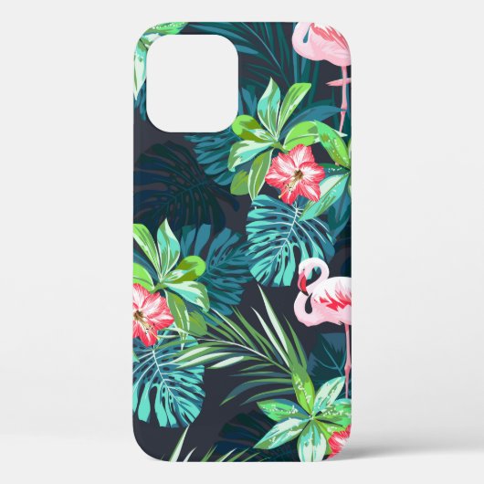 フラミンゴとの継ぎ目のない熱帯夏の模様 Case-Mate iPhoneケース (裏面)