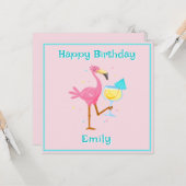 フラミンゴとカクテル カード (正面/裏面インサイチュ)