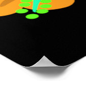 フラミンゴとサマーフルーツのおもしろいパターン ポスター (角)