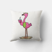 フラミンゴとサングラス&キャップ クッション (裏面)