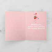 フラミンゴとサンタハットとリース シーズンカード (内部)