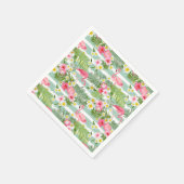 フラミンゴとストライプ スタンダードカクテルナプキン