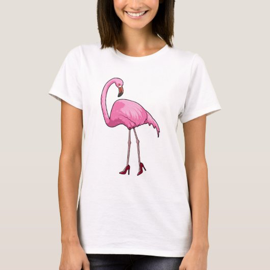 フラミンゴとハイヒール Tシャツ (正面)
