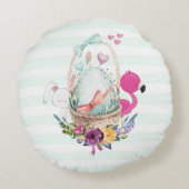 フラミンゴとバニーがいるのかわいい卵|過去記事 ラウンドクッション (裏面)