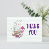 フラミンゴとバニーが入ったバスケットの卵ありがとう 招待状 (スタンド正面)