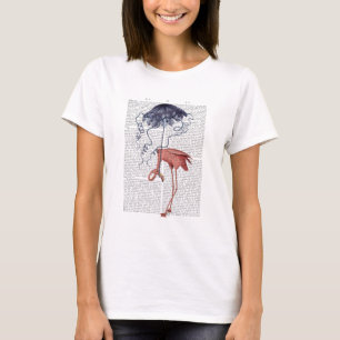 フラミンゴとパラソル Tシャツ