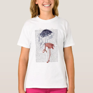 フラミンゴとパラソル Tシャツ