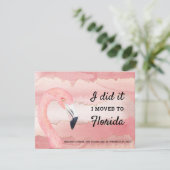 フラミンゴとピンクの雲がフロリダのニューホームに移動 案内状 (スタンド正面)