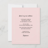 フラミンゴとピンクの雲がフロリダのニューホームに移動 案内状 (裏面)