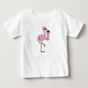 フラミンゴとマフィン ベビーTシャツ