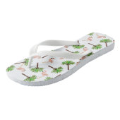 フラミンゴとヤシの木柄 ビーチサンダル (アングル)