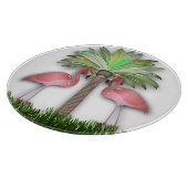 フラミンゴとヤシの木 カッティングボード (角)