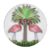 フラミンゴとヤシの木 カッティングボード (正面)
