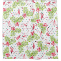 フラミンゴとヤシの木