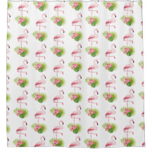 フラミンゴとヤシの木