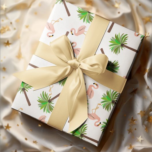 フラミンゴとヤシの木 薄葉紙