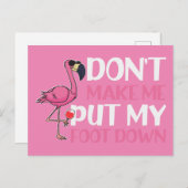 フラミンゴとワインを飲んでも私は足を下げられない ポストカード (正面/裏面)